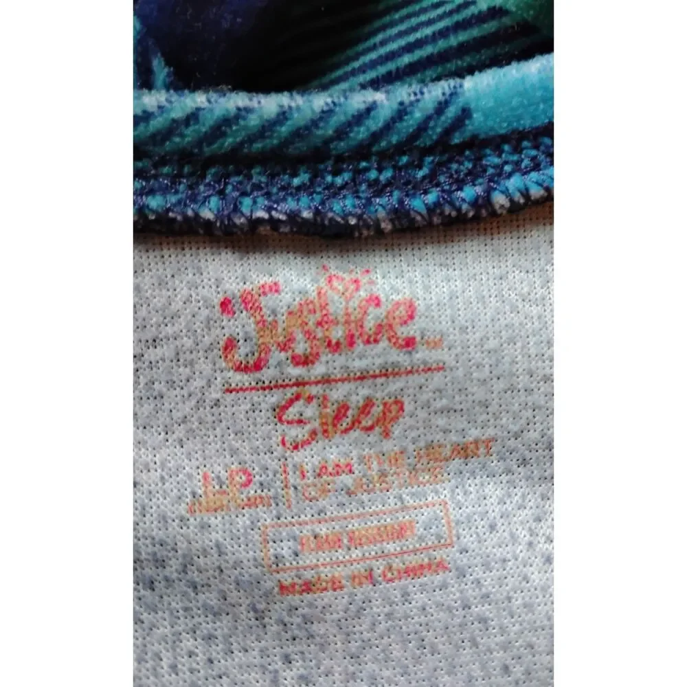 Justice Girls Size Large Colorfully Checkered Union Suit Sleepwear/ Pajamas
